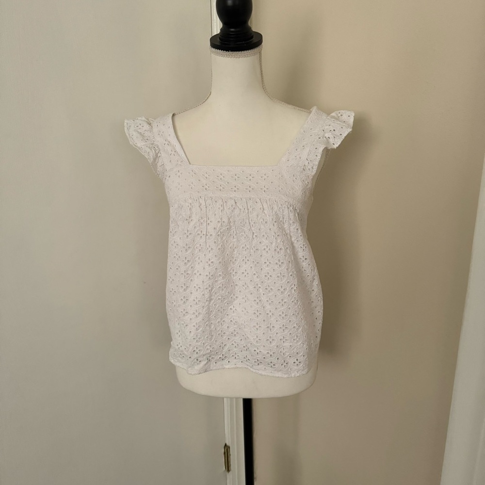 Women’s Gap Square Neck Flutter Sleeve Blouse Xs - image 1